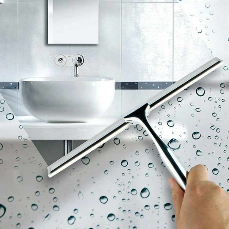 Squeegee,Stainless Steel Glass Window Squeegee Shower Mirror Squeegee  Window Wiper Squeegees for Showers Bathroom