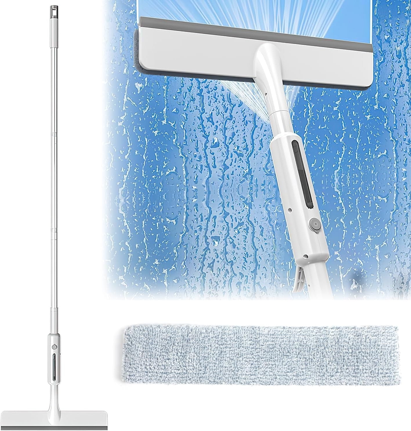 Squeegee for Window Cleaning with Spray, 3 in 1 Window Cleaner Tool