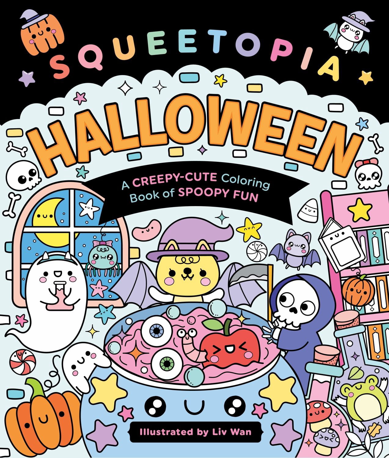 Squeetopia: Halloween: A Creepy-Cute Coloring Book of Spoopy Fun, 48 pages (Paperback)