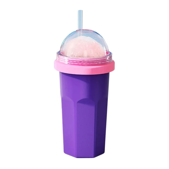 Squeezable Ice Slush Cup With Detachable Silicone Lid for Sodas and Milk Slushies Cup with Straw For Beverages Snacks