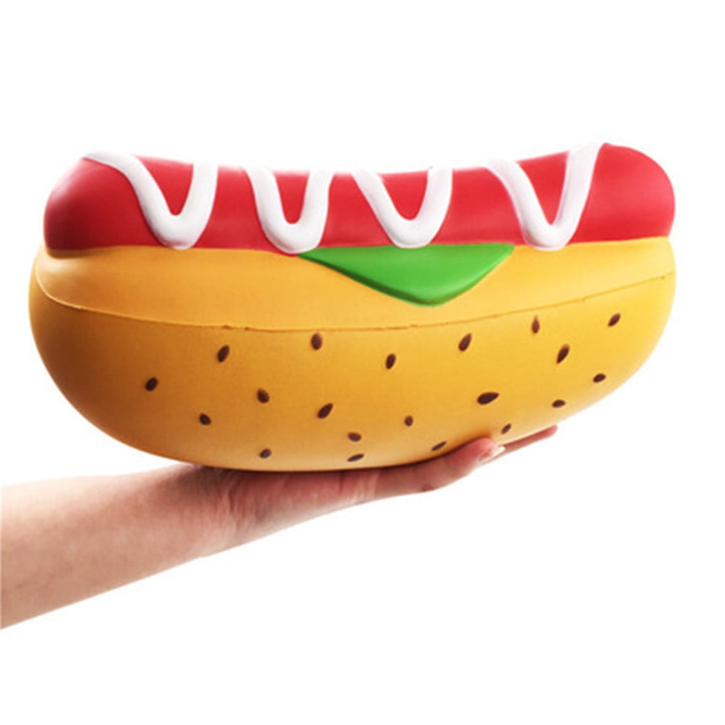 Squeezable Jumbo Giant Hot Dog Slow Rising Scented Stress Relief Toys