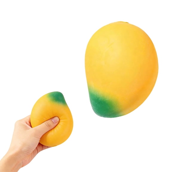 Squeezable Mango/Pitaya Desktop Decor, Fruit Shape Squishy Stress Ball Table Ornament for Home & Office Decoration