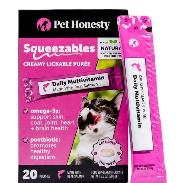 Squeezables Multivitamin Lickable Supplements for Cats, 20 Pouches ...