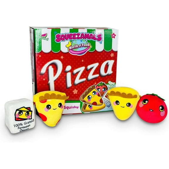 Squeezamals World of Food New York Pizza Mini Plush Set