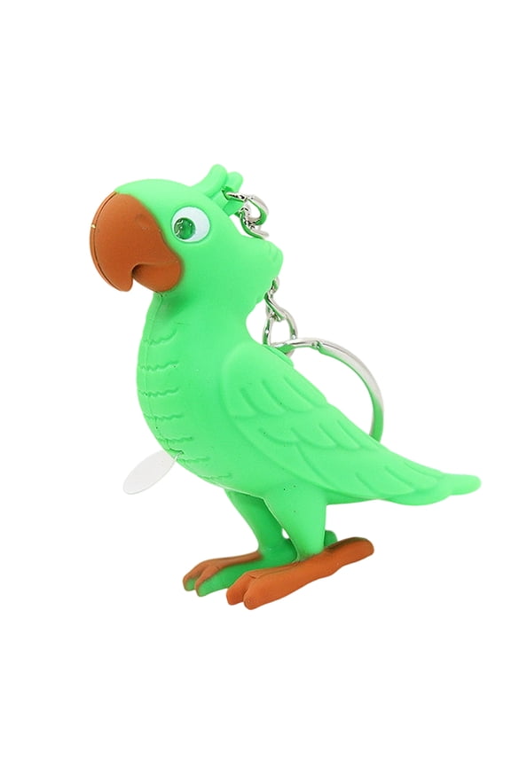 Squeeze Activated Talking Bird Keychain With Bright LED Light Creative Key Chain Adornment For Dark Environments