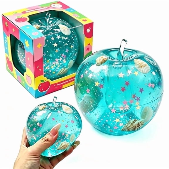 Squeeze Blue Ocean Slushy Apple Squishys,Slow Rising Squishing,Apple Squishies Stress - Realistic Slow Rising Fruit Fidget for Stress Relief & Anxiety Relaxation