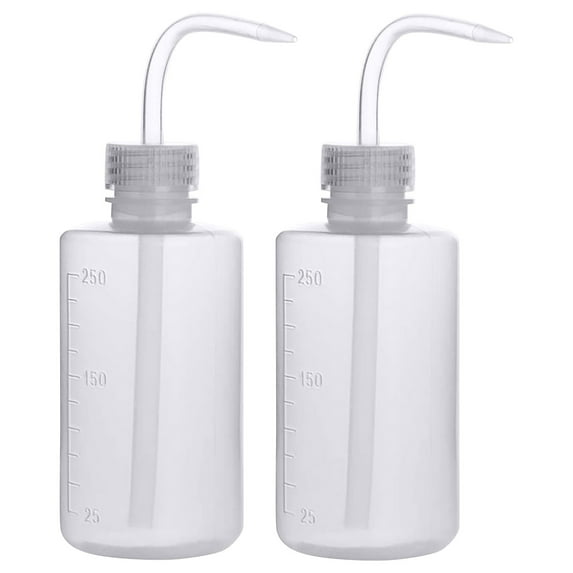 Squeeze Bottles, 250Ml Capacity With Clear Body And Curved Tip, For Lab Use, Home Cleaning, Diy Projects - 2 Pack