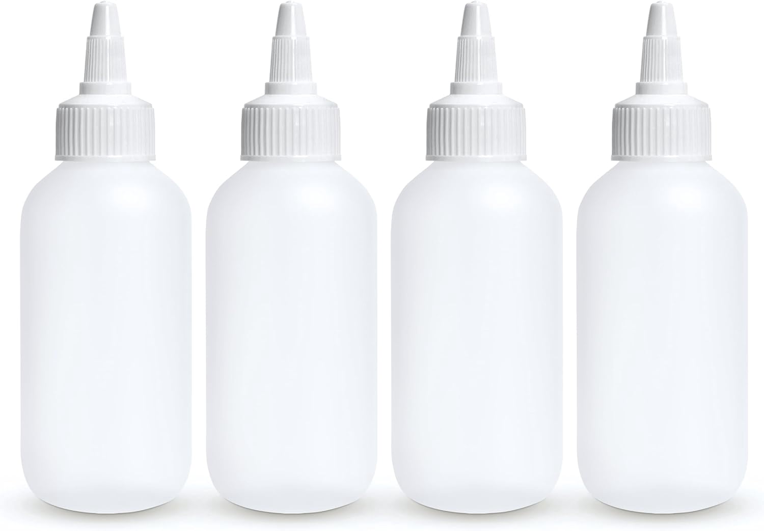 Squeeze Bottles - 4 OZ Empty Plastic Containers for Dressing, Sauces & Condiments | Ketchup, Mustard, Syrup, Oil, Arts and Crafts Leak Proof, BPA Free, Refillable Twist Top Pack of