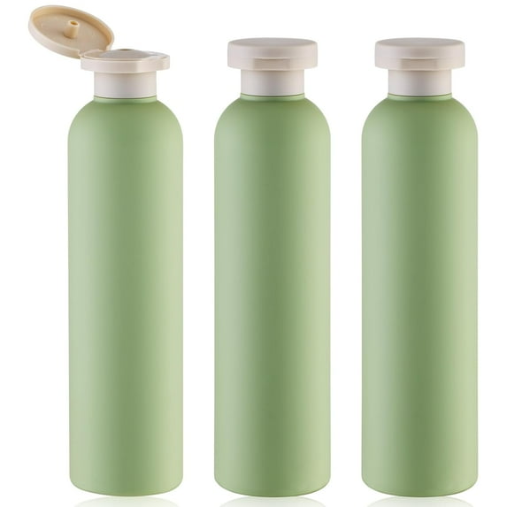 Squeeze Bottles 8 oz, Travel Shampoo and Conditioner Bottles, Plastic Refillable Containers for Lotion(8oz, Green)