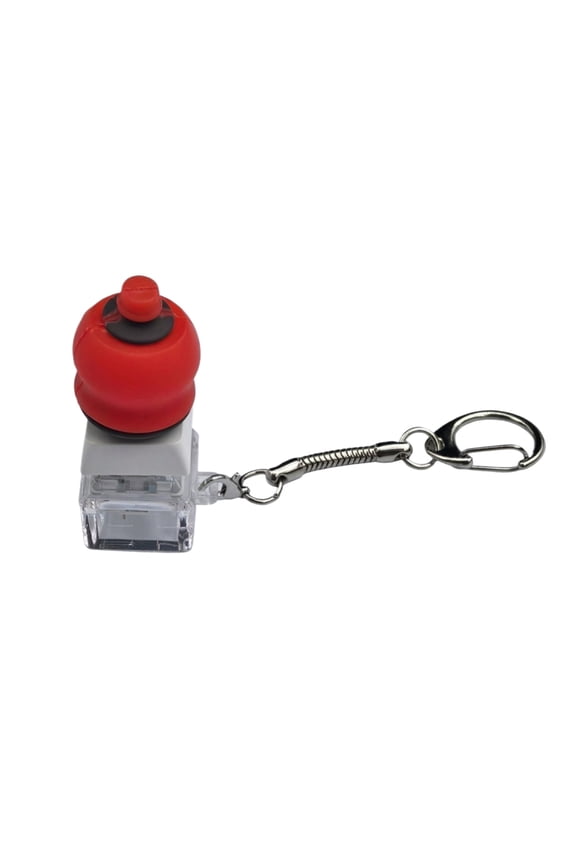 Squeeze, Clicky Squeeze Toys, 2 In, Red Silicone Cap, Clear Housing, Tension Release, Squeeze Keychain, Desk Accessory, 1 Pc