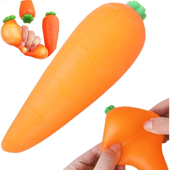 Squeeze Fidget Toys, Carrot Shape Design, 12x4.5cm, Management, Sensory Fidget, Basket Stuffer Ready, For Home School Classroom Dorm College Travel Road Trip
