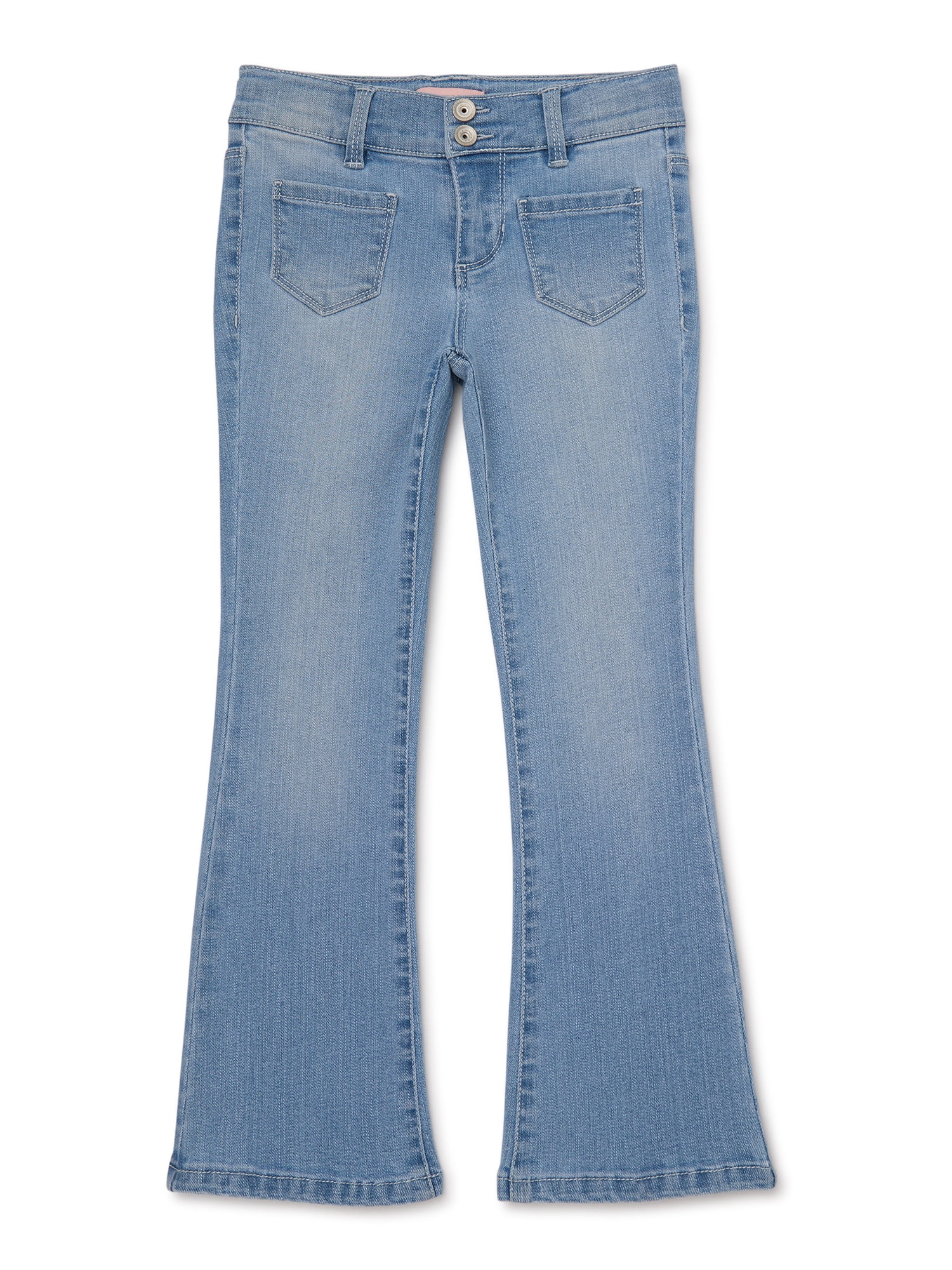 Squeeze Girls Flare Denim Jeans with Patch Pockets, Sizes 4