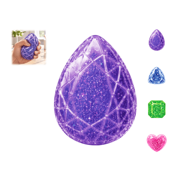 Squeeze Jelly Gems Fidget Toys, Reusable Squishy Jelly Gem, Handheld Pressure Relief Squeezer, Great Casual Play Toy For Daily Relaxation,Purple