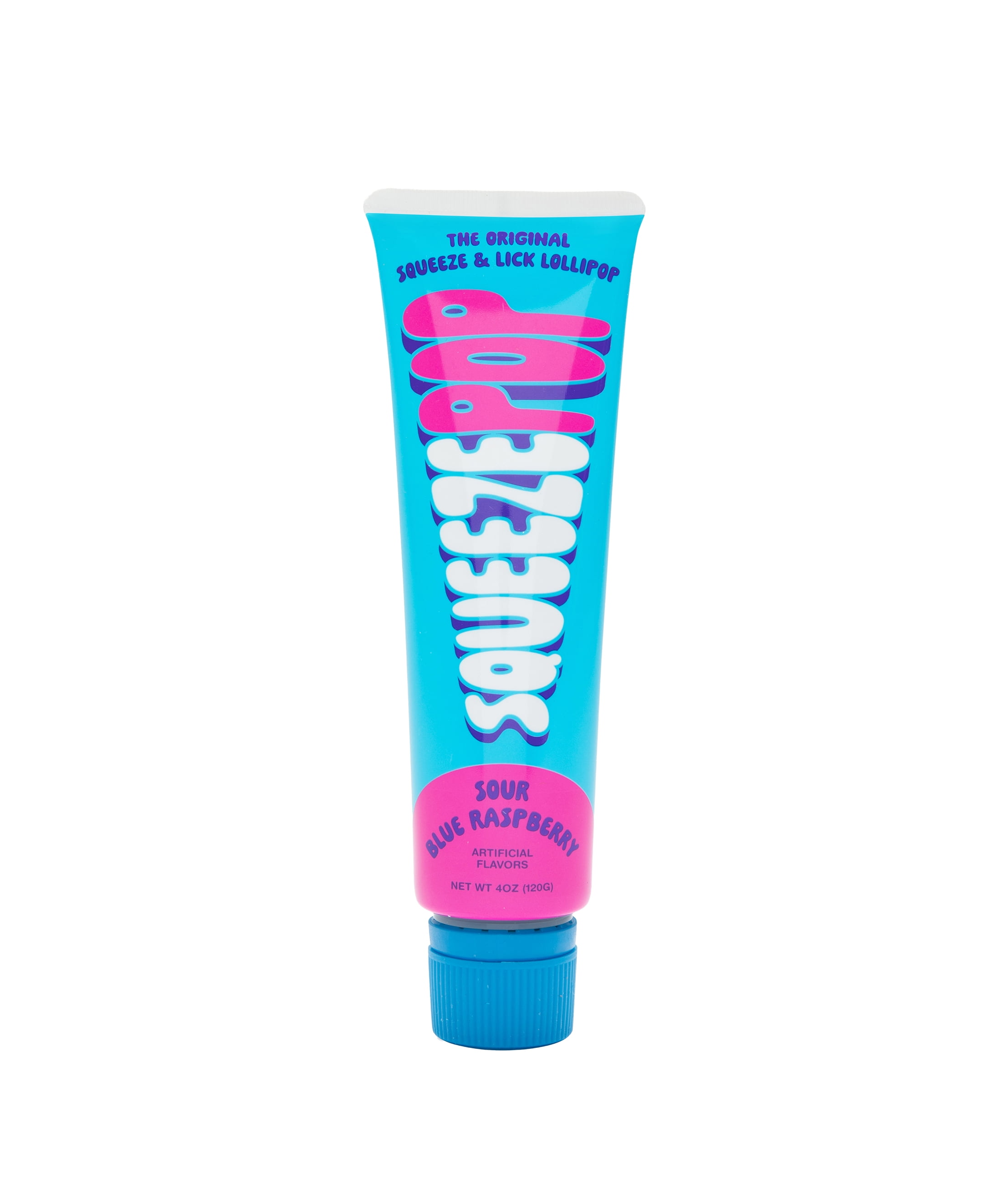 Iconic Candy Nut-Free Blue Raspberry Squeeze Pop Lollipop, 4 oz