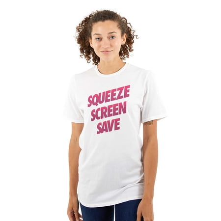 Squeeze Screen Save Breast Cancer BCA Women's Plus Size Graphic Tee Brisco Brands 2X