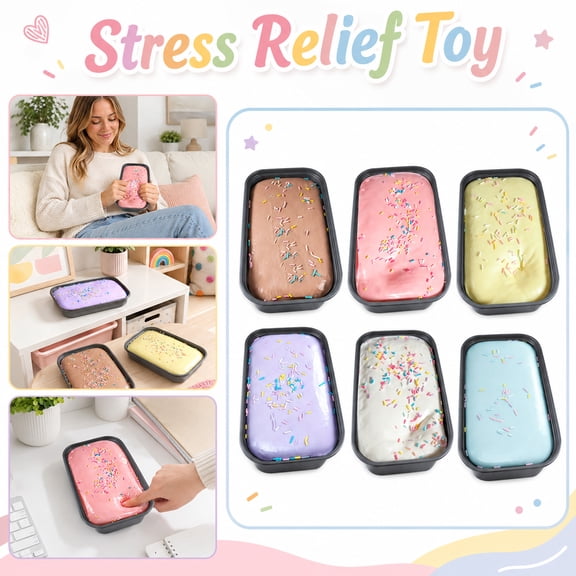 Squeeze Simulation Cake Relaxation Toys, Relaxation Relief Items Squeeze, Relaxation Gifts, Birthday Gift Bags for Student, 8X5 Inch Super Soft Slow Recovery Squeeze Sensory Toys