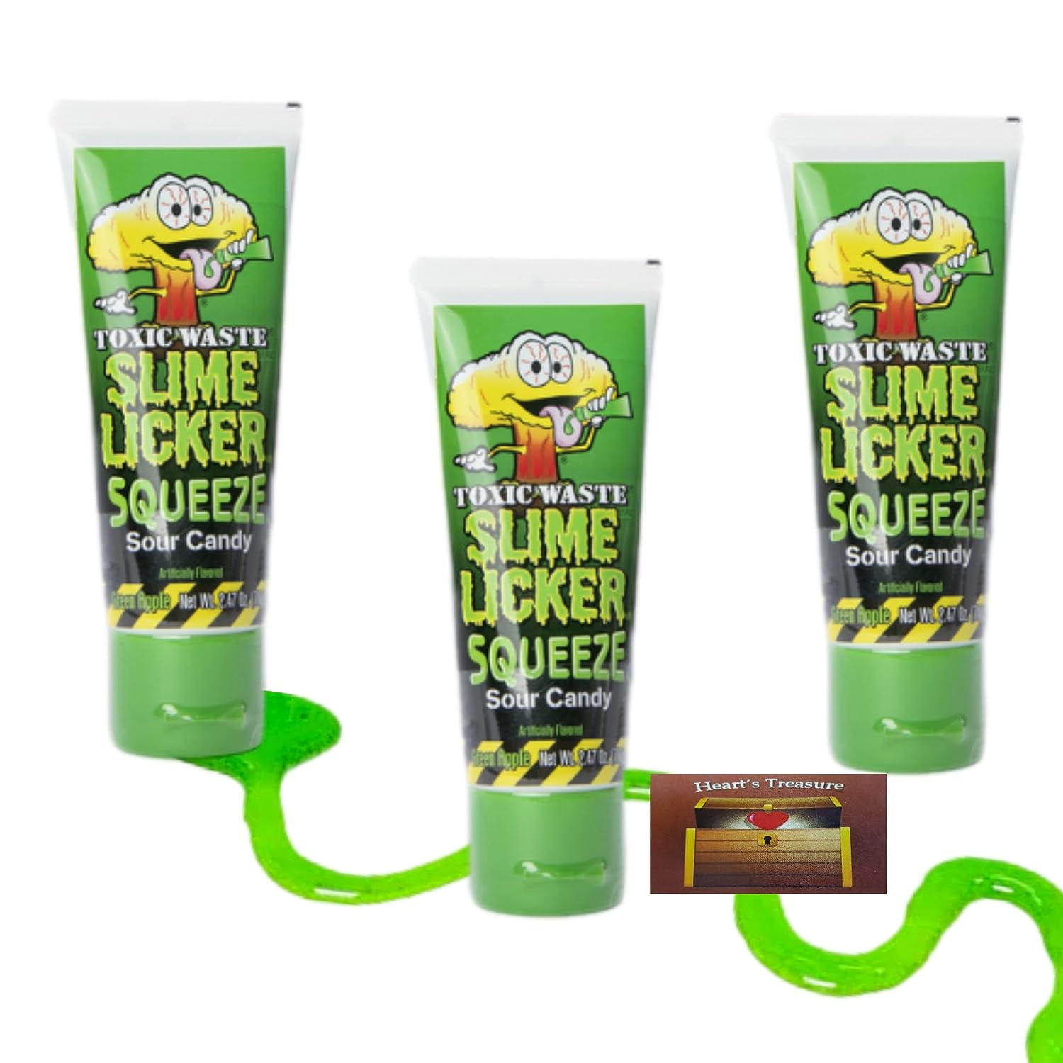 Squeeze Sour Candy 3 Slime Lickers 2.47 Oz Tubes Of Gel Candy In Green