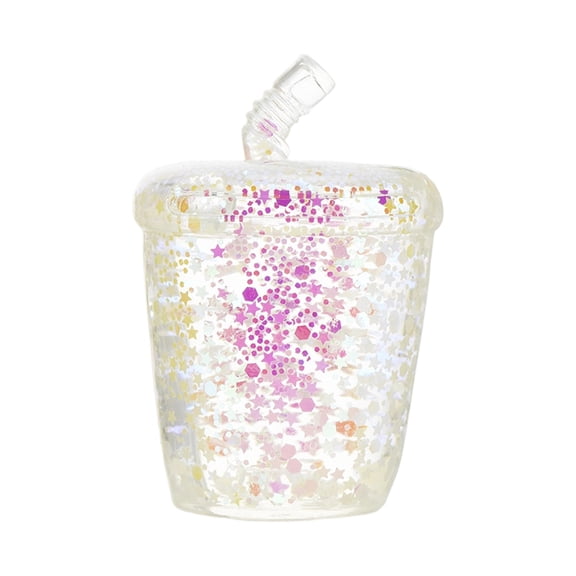 Squeeze Squeeze, Stress Squeeze, GlowinThe Dark, Tea Cup, Plastic, Star Confetti, 3X5 In, Sensory Play, 1 Pc