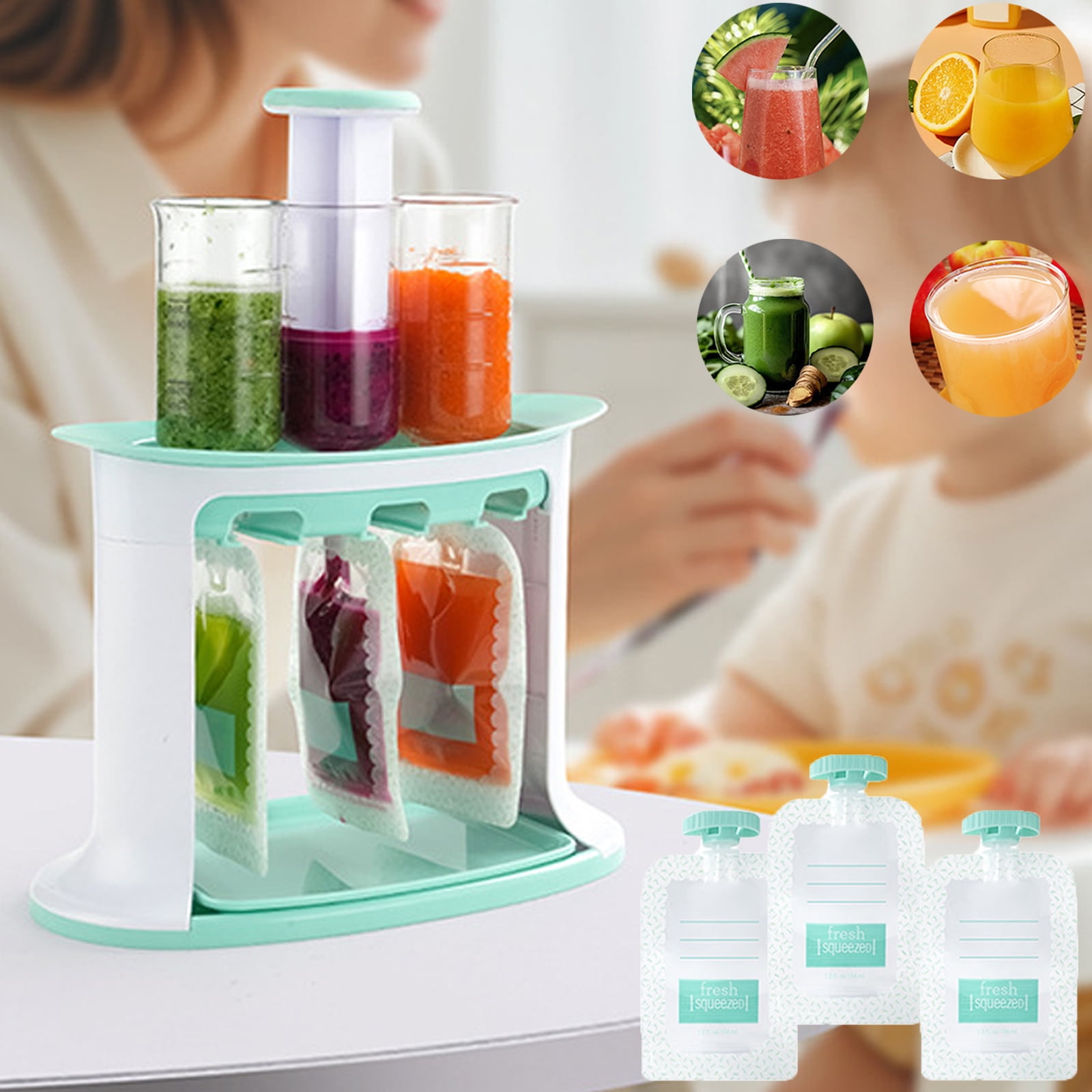 Squeeze Station, Baby Food Maker Pouch Filler with Portable
