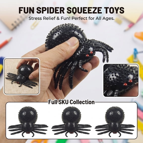 Squeeze Stress Balls, Tactile Bumpy Slow Recovery Squeeze, for Student Sensory Training and Office Relaxation, Halloween Decorations for Desk, Rubber Material, 3.5X2.5 In, 1 Count