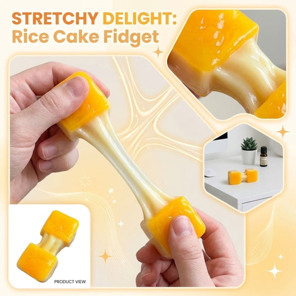 Squeeze Stress Relief Stretchy Rice Cake Squishy, Pullable Slow Rise Fidget for Anxiety Relief, ADHD Focus and Desk Calming,Anxiety Management for Professionals