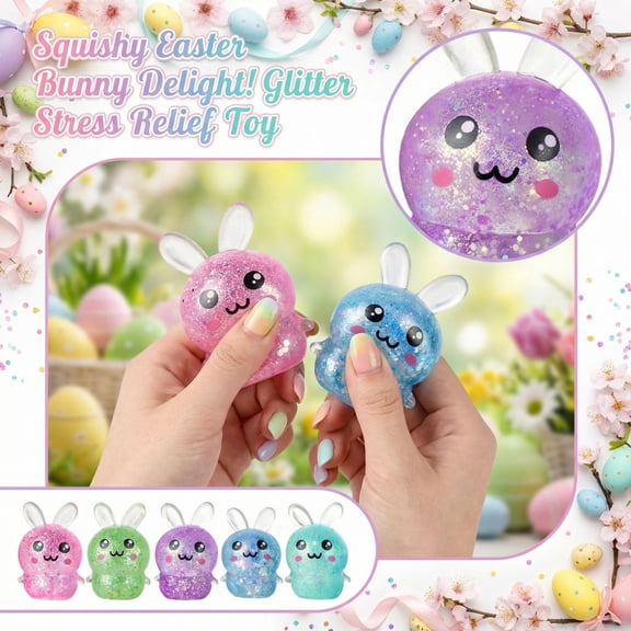 Squeeze Stress Toys, Easter Basket Stuffers Bulk, 3 In, Sensory Squeeze Toys, Squeeze Slow Rising, Bulk Easter Basket Stuffers, Pink, 1 Pc