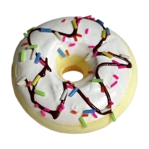 Squeeze Stress Toys, Slow Rising Squeeze, Donut Party Favors, Gift Bag Filler, 2.5 Inch Diameter White Frosted Simulated Donut Pu Squeeze, Soft Slow Rebound Sensory Squeeze Toys