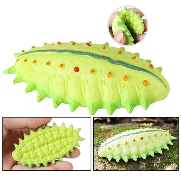 Squeeze Stress Toys Slug Squeeze Toys Spiked Caterpillar Model Squeeze Toys Birthday Gift for Student 1 Pc Lime Green