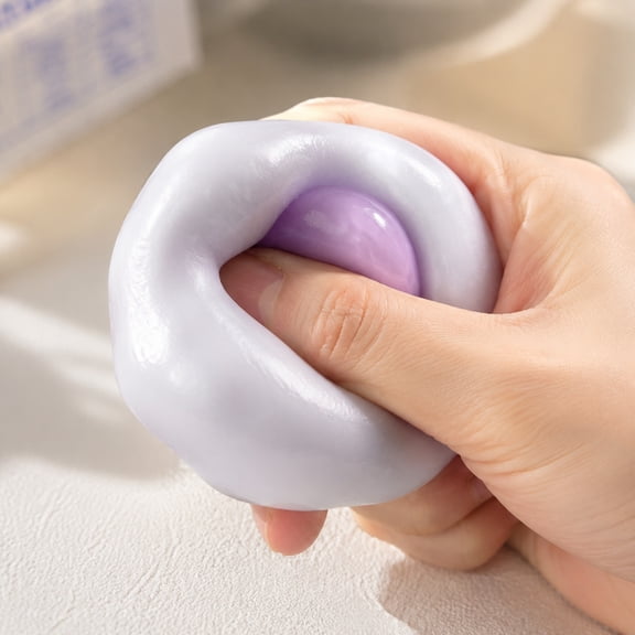 Squeeze Stress Toys, Squeeze Dumpling Squeeze Toys Relaxation, Sensory Squeeze Toys, Stretchy Squeeze Toys, Purple 2.5 Inch Snow Skin Mochi Nigiri Squeeze with Included Inflation