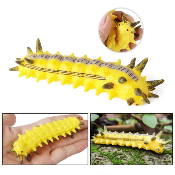 Squeeze Toys Pack Squeeze Caterpillar, Relaxation Stretchy, Student Hobby Insect Model, Yellow Soft Trp 1 Pc