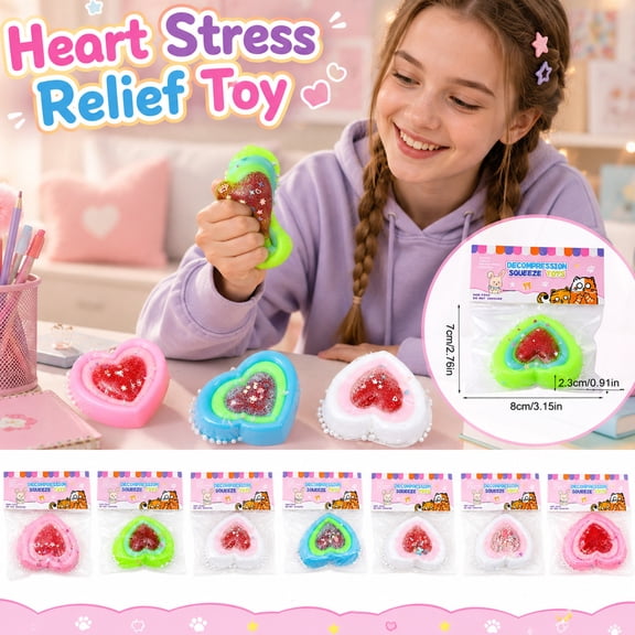 Squeeze Toys for Relaxation, Valentines Day Squeeze Toys Heart Squeeze, Squeeze Relaxation Tool for Home and Office Use, Relaxation Toys Adults, Valentines Day Gift for Student