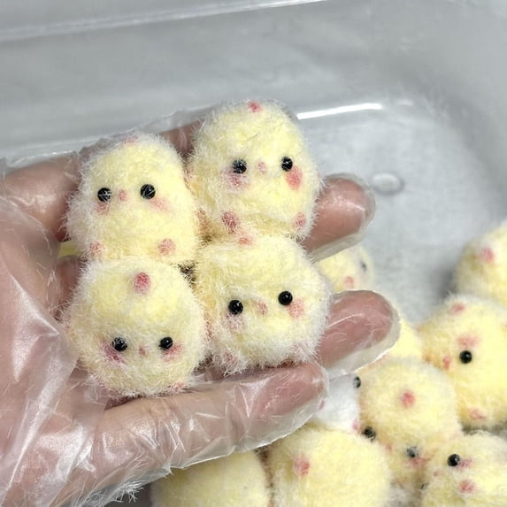 Squeeze Toys, Sensory Toys Adults, 3X3 In, Pale Yellow, Relaxation Toys, Squeeze for Adults, Easter Plush Toys, Holiday Decor, 1 Pc