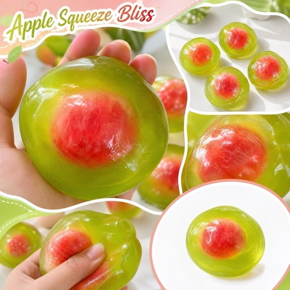 Squeeze Toys, Sensory Toys for Student, Squeeze Toys for Adults, Relaxation Relief Items for Student, 2.5 Inch Diameter Handmade Apple Ice Cream Sticky Squish Squeeze Ball, Soft