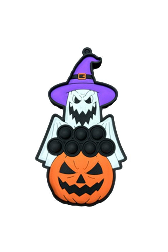 Squeeze Toys Silicone Ghost Pumpkin Push Bubble Keychain Squeeze 1 Pack Halloween Themed Relaxation Toys for Student Halloween Party Favors Classroom Treats Holiday Gift