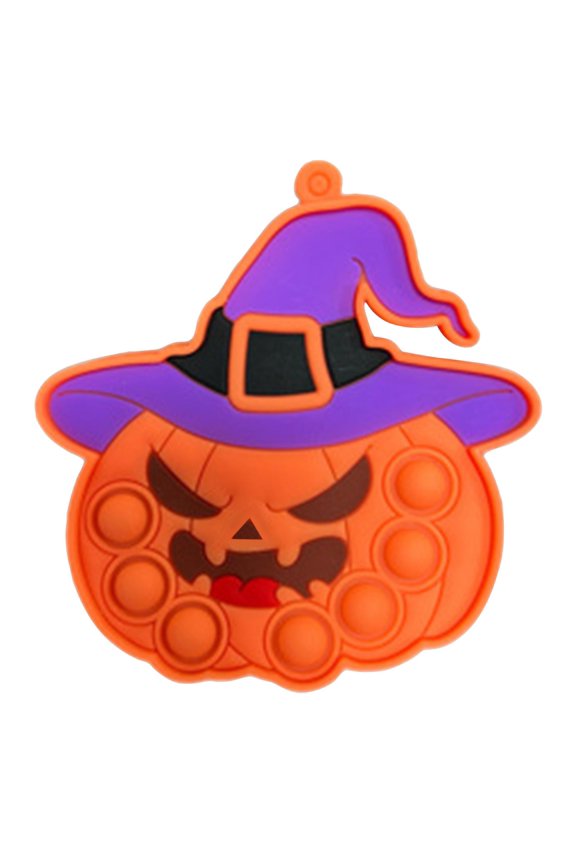 Squeeze Toys Silicone Witch Hat Pumpkin Push Bubble Keychain 1 Pack Halloween Party Sensory Relaxation for Student Trick Or Treat Classroom Rewards Holiday Gifting
