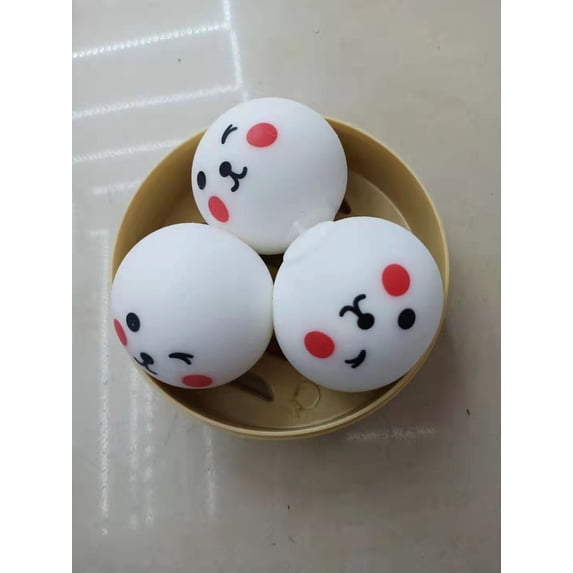 Silicone Stress Relief Squeeze Toys, Soft Slow Rising Fidget Buns, Realistic Dim Sum Shape Stress Ball Set for Adults