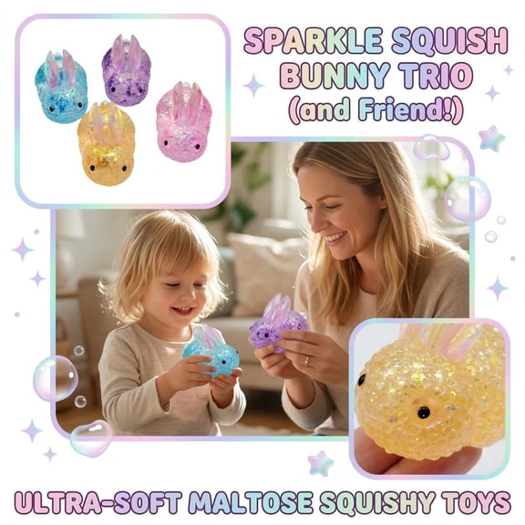 Squeeze ToysforRelaxation, Sensory Squeeze Toys, 3X2 In, Glitter Squeeze, Random Tones, 1 Pc, Easter Squeeze Toys, Quiet Fidgets, Classroom Toys, Sensory Toys