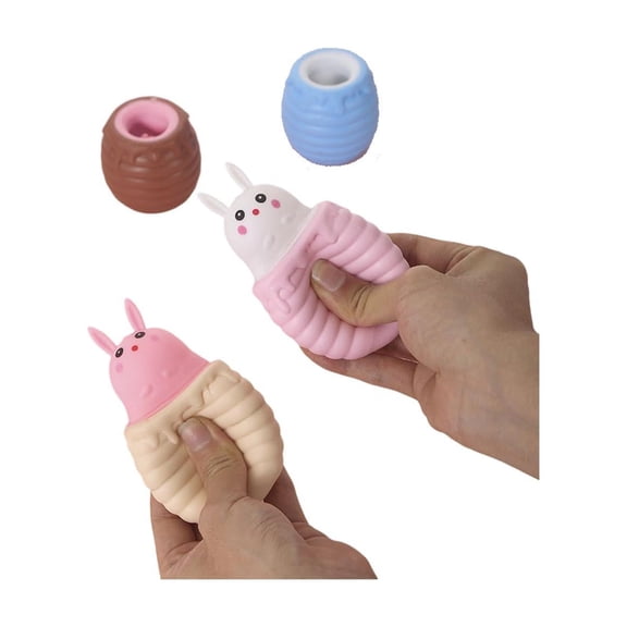 Squeeze Worm Toys, Squeeze Toys, Sensory Squeeze Toys, Relaxation Relief Toys, 4.5X1.8 In, Moving Bunny Toys, Trichotillomania Squeeze Toys, Squeeze Stress Toys, Relaxation Toys,
