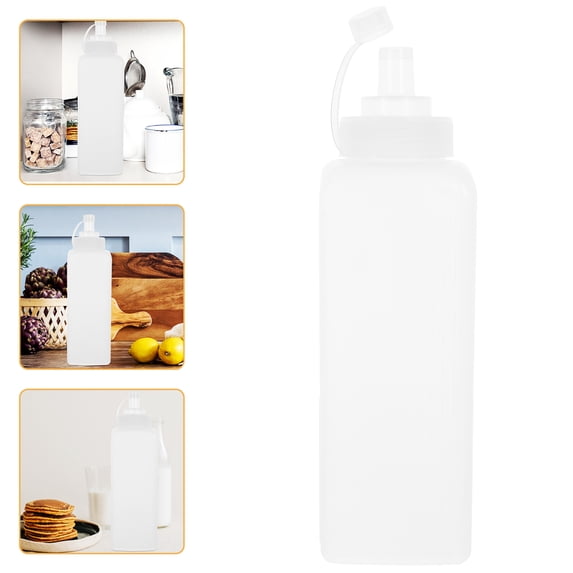 GOOHOCHY Transparent PE Sauce Squeeze Bottle for Salad Dressing and Condiment Storage 1000ml