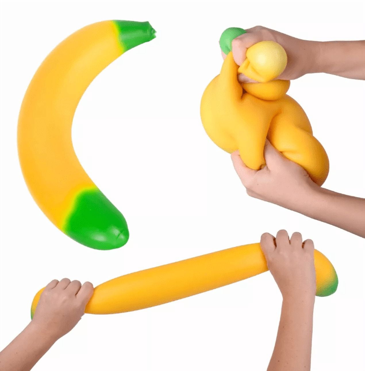Squeezy Banana Toys, Squeezy Sensory Toys, Slow Rising Squishy Relief Soft Tress Relief & Fidget Toys, Fruit Toys
