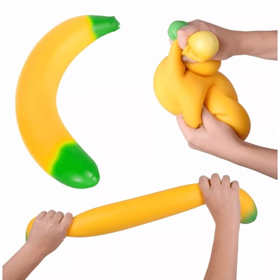 Squeezy Banana Toys, Squeezy Sensory Toys, Slow Rising Squishy Relief Soft Tress Relief & Fidget Toys, Fruit Toys