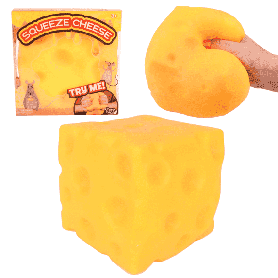 BXIRSM Squeezy Cheese Block - 2 Inch Extra Large Squishy Squeeze Cheese Block,Realistic Slow Rising Food Fidget for Stress Relief & Anxiety Relaxation