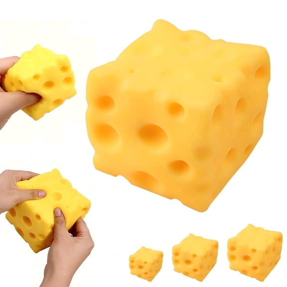 Squeezy Cheese Block - Mini-Soft Slow Rising Jumbo Squishy Cheese ,Stress Relief Toy for Adults, Focus & Relaxation 2.36 Inch
