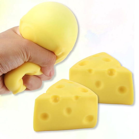 Squeezy Cheese Block - Ultra-Soft Slow Rising Jumbo Squishy Cheese , Stress Relief Toy for Adults, Focus & Relaxation
