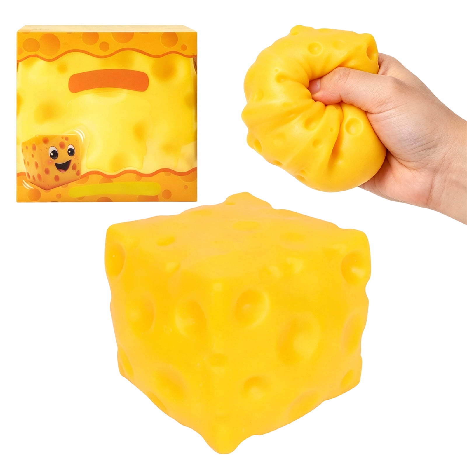 Squeezy Cheese Toys, Squeezy Sensory Toys, Slow Rising Squishy Relief Soft Tress Relief & Fidget Toys, Fruit Toys