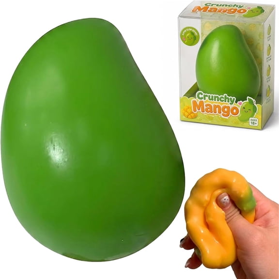 Squeezy Mango - 5 Inch Ultra-Soft Slow Rising Jumbo Squishy Mango, Stress Relief Toy for Adults, Focus & Relaxation