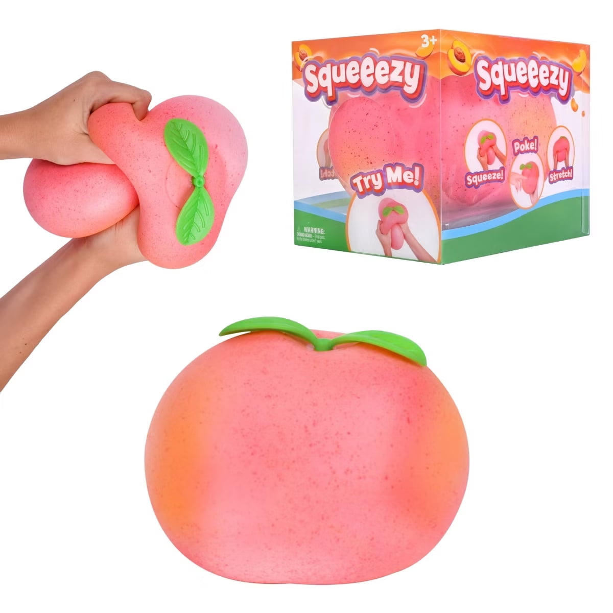 Squeezy Peach - 7.5 cm Ultra-Soft Slow Rising Jumbo Squishy Peach, Stress Relief Toy for Adults, Focus & Relaxation