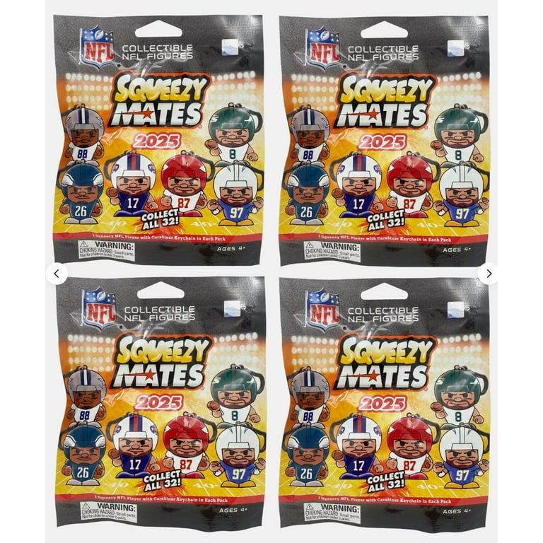 SqueezyMates 2025 NFL Figurine Mystery Pack - Series 7 - 4 PACK