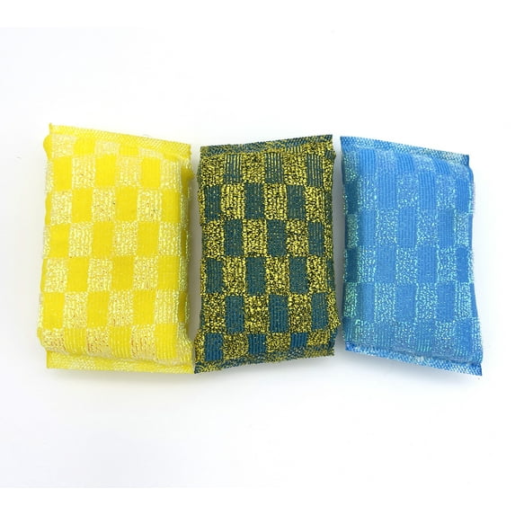 Squeezzee Dish Soap Filled Non-Scratch Scrub Sponges, for Kitchen & Bathroom (3-Pack, Multi-Colors)