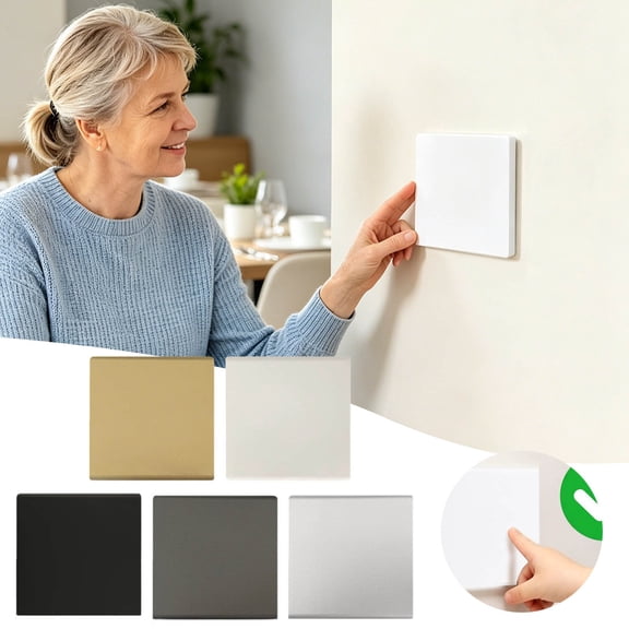 Squer Adhesive Childproof Light Switch Cover, No Drill ABS Electrical Wall Plate Guard for Baby Safety,Brown